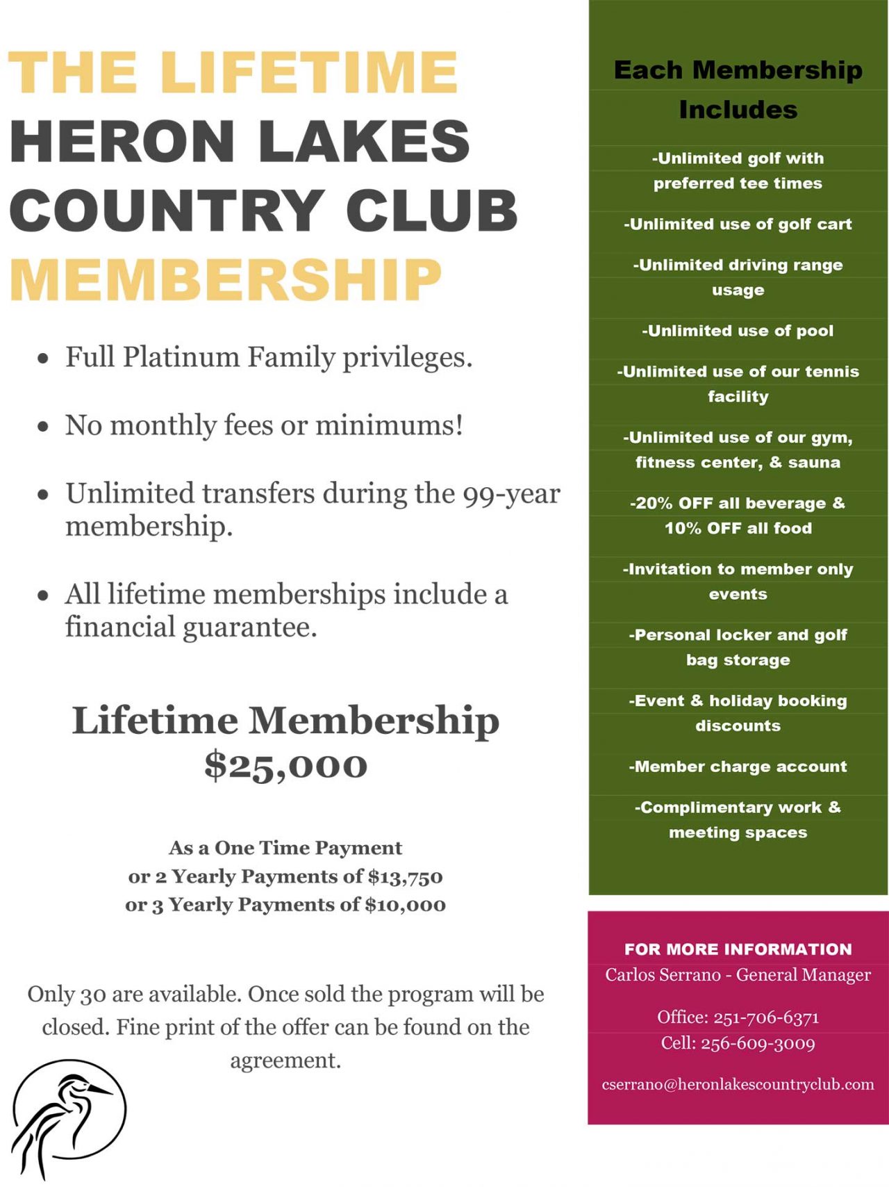 Membership Information Mobile Golf Heron Lakes Country Club